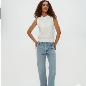 NWT Michael Stars Sia Sleeveless Sweater White Size M